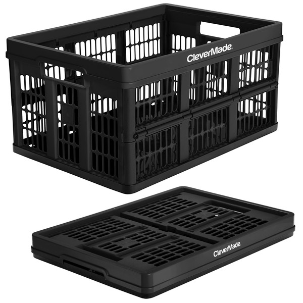 CleverMade Collapsible Utility Crate, Obsidian, 1PK - 45L (11 Gal)