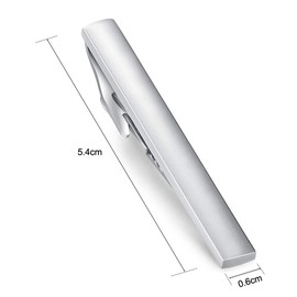 Honey Bear Mens Tie Clip Bar - Normal Size Stainless Steel For Business Wedding Gift,5.4cm (Matte Silver)