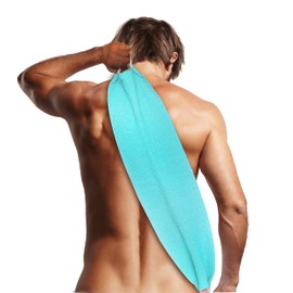 EvridWear Exfoliante de espalda con asas, dos lados para ducha corporal, limpia profundamente masajes de piel, revitalizante la circulación sanguínea, hombres y mujeres, talla única (azul ángel)