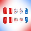4th Of July Fake Nails Medium Square Press On Nails