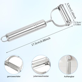 Pack of 2 Peeler 2-in-1 Potato Peeler and Julienne Cutter, Universal Peeler Stainless Steel for Potatoes, Carrots and All Types of Vegetables and Fruits, Vegetable Peeler, Julienne Peeler