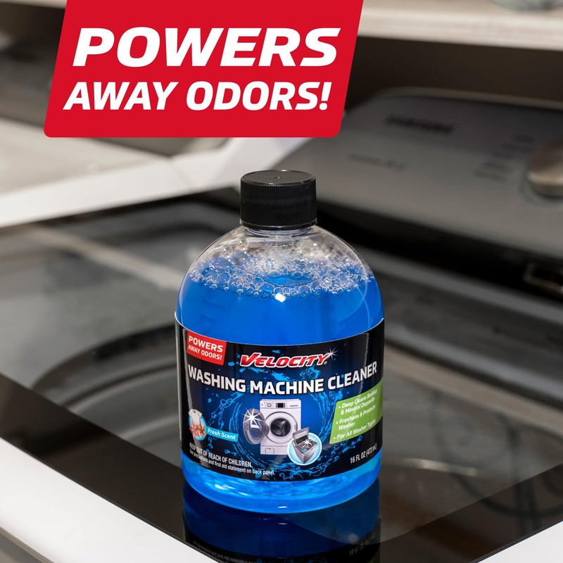 Velocity Washing Machine Cleaner – 4 Uses Per Bottle. Removes