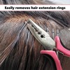 3 Stück Microring Extensions Zubehör, professionelles Nano-Haarverlängerungswerkzeug,Extensions Zange und Schlaufeneinfädler,