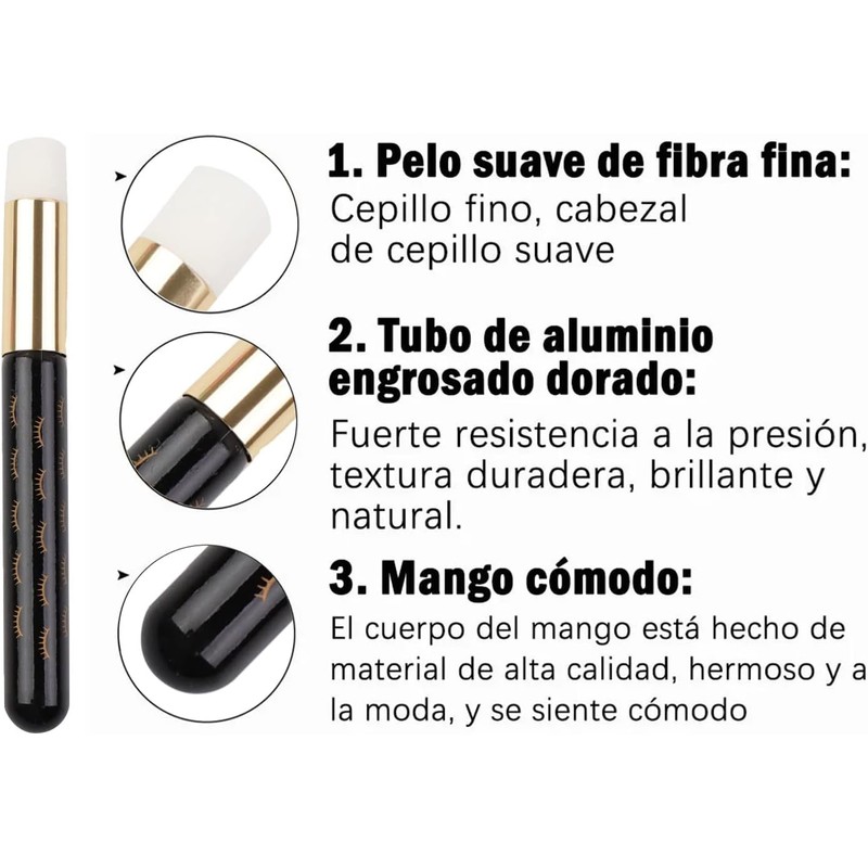 Cepillo Limpiador de Pestañas, Cepillos de champú para Pestañas Faciales,