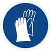 Hand Protection Use Sticker Sign, Mandatory Sign to DIN 4844/2