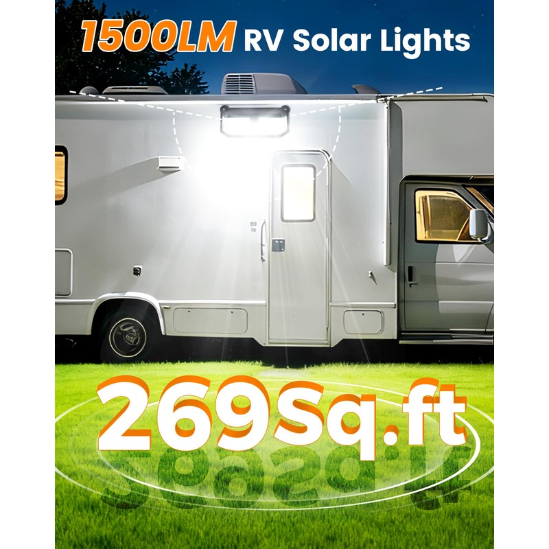 416LED 1500LM Thumok Magnetic Solar Lights Outdoor,RV Exterior Lights with