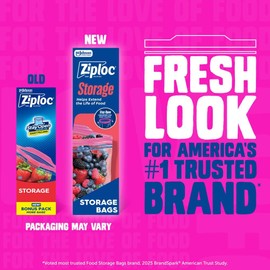 Ziploc Marinade Bags, Expandable Bottom with Easy Open Tabs, Half Gallon, 24 Count, Pack of 3 (72 Total Bags)