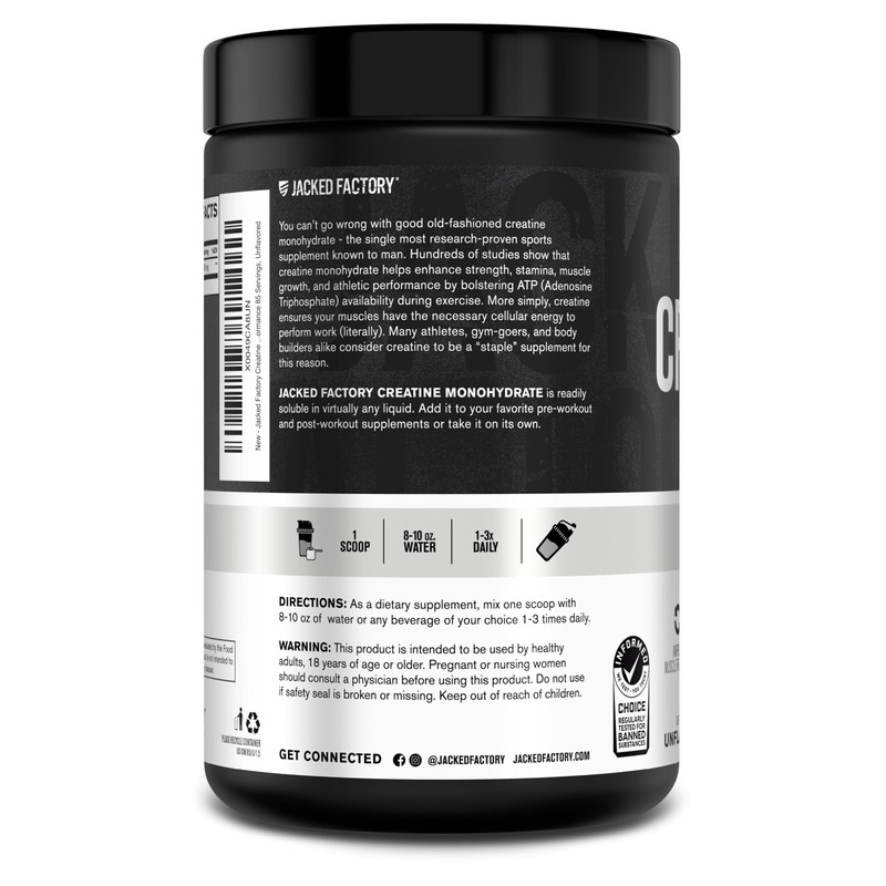 Jacked Factory Creatine Monohydrate Powder 425g - 5g Daily Creatine