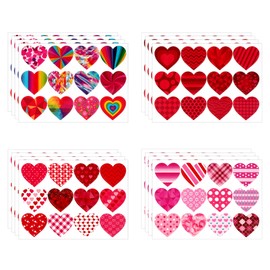 Valentine Stickers 16 Sheets Heart Stickers 192 Pcs Glitter Heart Stickers Valentines Day Stickers Cute Love Stickers Valentine Decorations for Gifts Cards Envelopes Craft Gift Bags Wedding Party