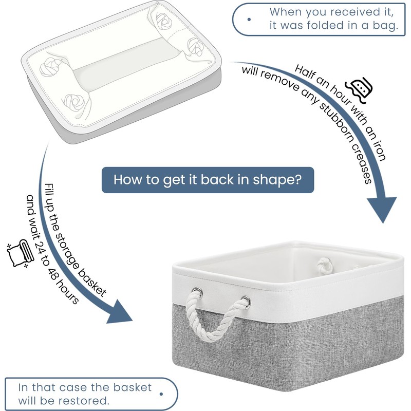 Patvingot Storage Baskets 14.1” x 10.2” x 7” for Shelves,Canvas