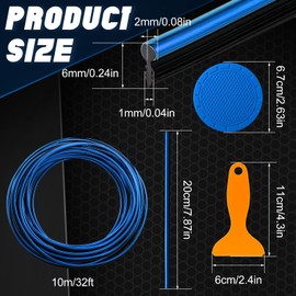 25 Pack Interior Car Accessories, 32 Feet Car Interior Moulding Trim, 20 Car Vent Trim Strips and 4 Car Cup Holder Decorative Filler Insert Strip Auto Non Slip Insert with Scraper (Blue)