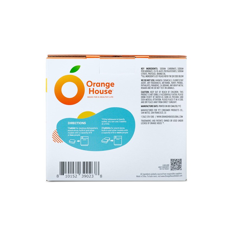 Orange House Plant Based Dishwasher Tabs 56 Count | 100%