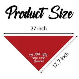 Dog Bandana, I'm Just Here for The Snacks, Dog Bandana for Small Medium Dogs, Red Pet Kerchief, Funny Dogs Scarf Triangle, Pet Scarf Triangle, Gift for Pets Lover