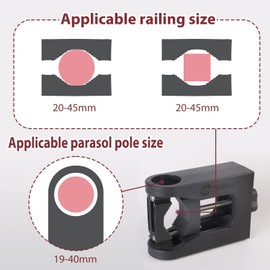 Sekey Parasol Holder Balcony Railing, Parasol Balcony Bracket, Umbrella Stand for Balcony