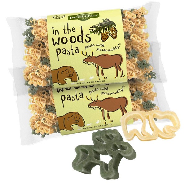 Pastabilities In the Woods Pasta, Fun Bear and Moose Shaped Noodles for Kids, Non-GMO Natural Wheat Pasta 14 oz (2 Pack)