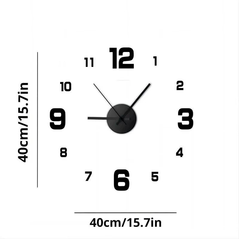Frameless DIY Wall Clock for Living Room and Office –