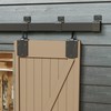 JUBEST 5FT Box Rail Exterior Barn Door Hardware Kit, Heavy-Duty