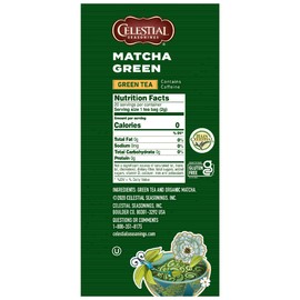 Celestial Seasonings Green Tea, Matcha Green, Contains Caffeine, 20 Tea Bags, Pack of 6 (Packaging May Vary)
