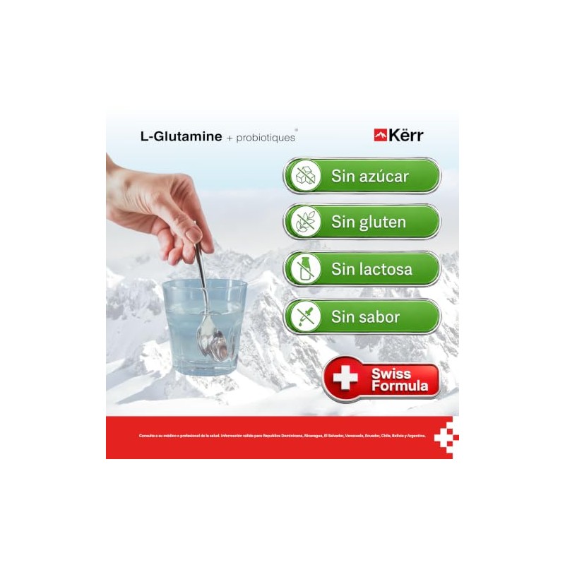 Kërr Pharma L-Glutamina + Probióticos 15g, 30-Pack. Regeneración avanzada de