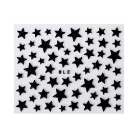 Purple Glitter Stars Self Adhesive Nail Art Sticker Black Nail Wraps Art Stickers Manicure Supplies for Women for Home Nails Full Long Lasting Easy Apply and Remove