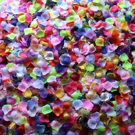 Gresorth Multicolor Artificial Silk Rose Petals Fake Petal Flower Decoration for Wedding Party - 2000 PCS