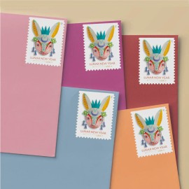 Permanent Stamps Labels Stickers 2023 Lunar New Year of the Rabbit Custom Paper Legal Postage-stamps Label Online Bulk PrintingColor: White Y132 2023 Year of the Rabbit, Quantity: 1set=5sheets