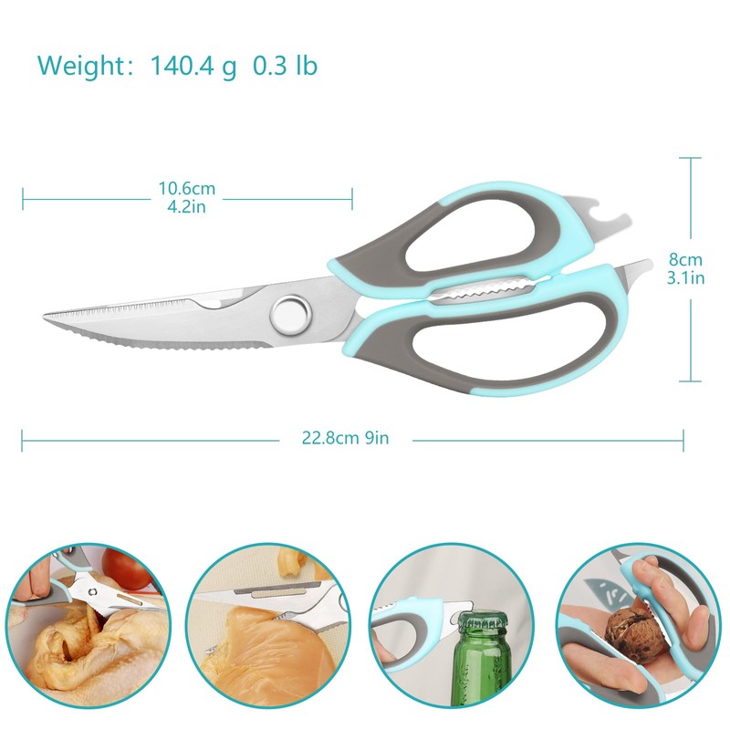 Multi Functional Heavy-Duty Kitchen Scissors, Sharp Blades, Detachable, Easy to