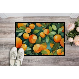 Caroline's Treasures DAC1637MAT Florida Orange Blossom in Watercolor Doormat 18x27 Front Door Mat Indoor Outdoor Rugs for Entryway, Non Slip Washable Low Pile, 18H X 27W