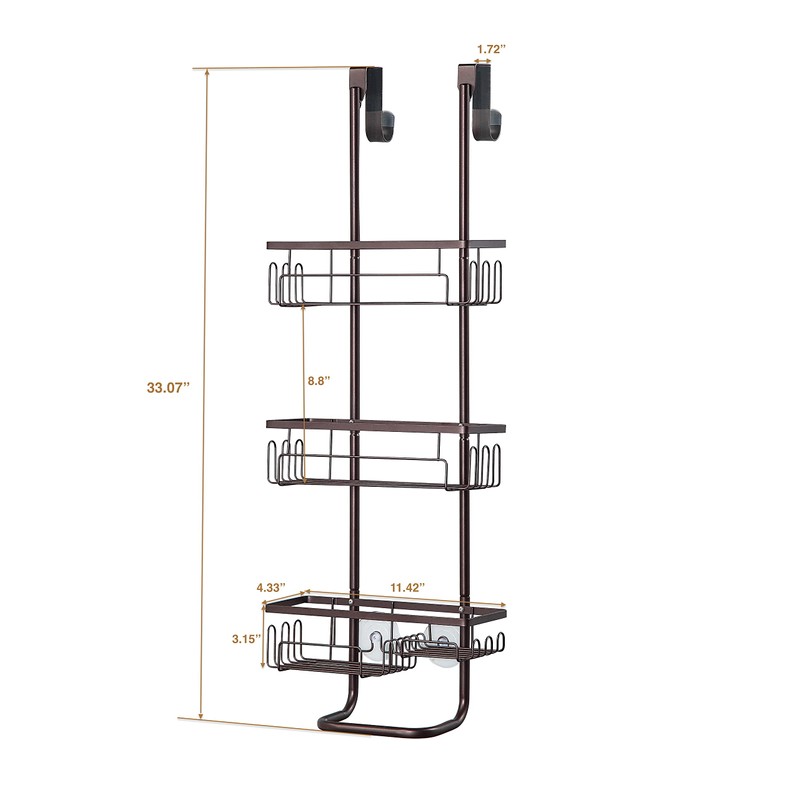 SunnyPoint Classic Metal Bathroom Shower Caddy, Over Door Hanging Storage