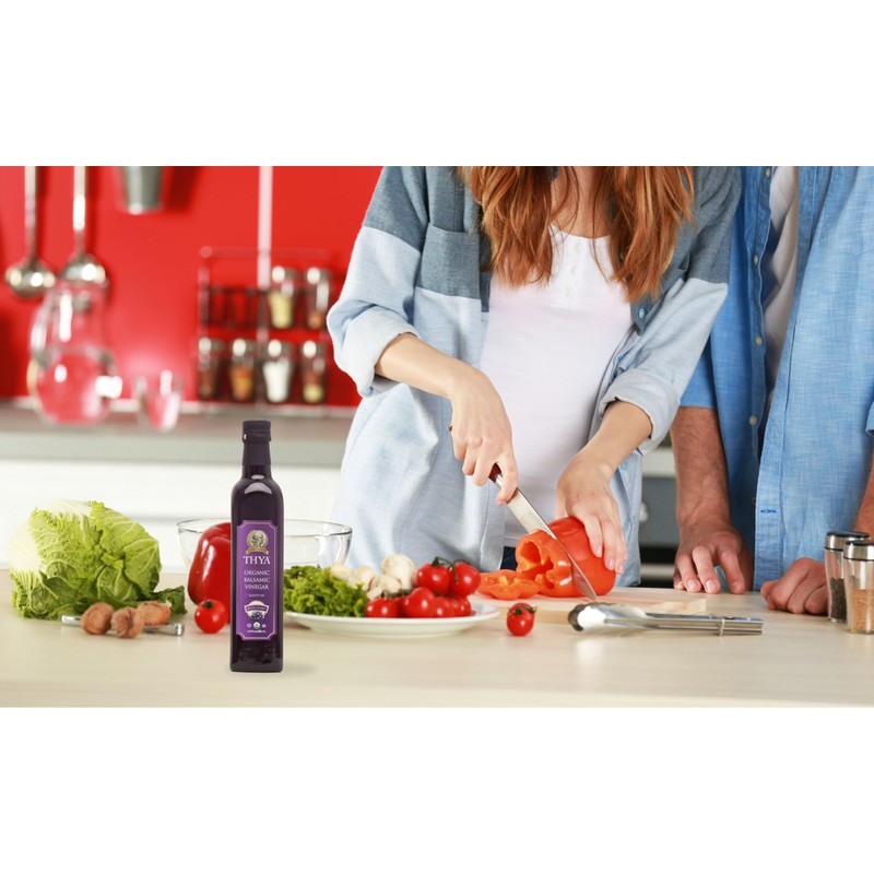 THYA Organic Balsamic Vinegar, Acidity 6%, USDA Organic, Non GMO,
