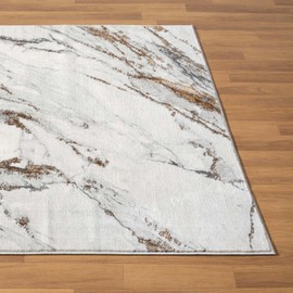LUXE WEAVERS Marble Abstract Ivory 4x5 Area Rug