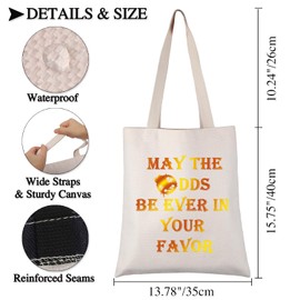 PLITI Hunger Movie Inspired Gift May The Odds Be Ever In Your Favor Tote Bag For Women Friend Book Nerd Gift (Be ever in favor TGU)