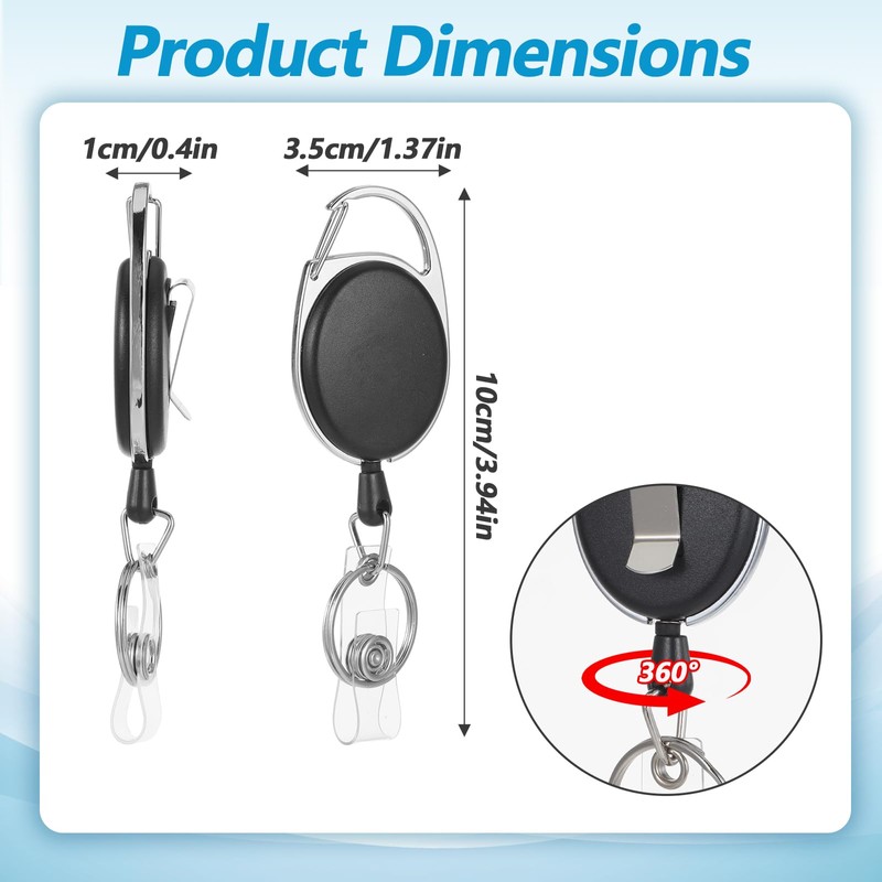 Afcabakila 30 PCS Retractable Badge Holder Bulk, Name ID Badges