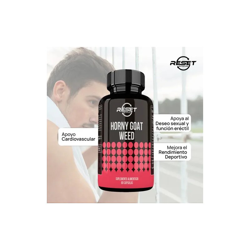 Reset Nutrition Horny Goat Energía Potencia Masculina 60cáps Sabor Sin