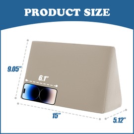 Small Wedge Pillow, Wedge Pillow for Bed Sores, Positioning Pillow, Positioning Wedge, Mini Pillow for Laptop and Yoga, Small Foam Wedge for Chair (1 Unit, Apricot)