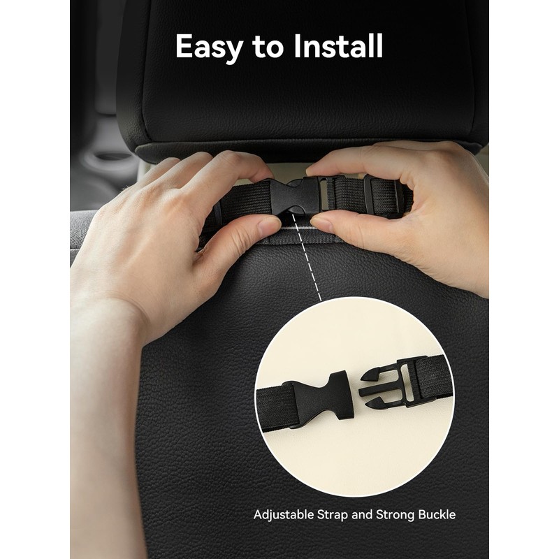 Multi-Functional Car Tissue Holder with ‌2 Storage Nets, Upgraded PU
