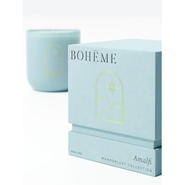 BOHEME Wanderlust Jar Candle, Amalfi, 8.5 oz. (240 g) - Scents of Bergamot, Lemon, and Petitgrain - Naturally Derived Wax, No Lead, Clean Burning, Phthalate Free, Vegan, Sustainable, Made in USA