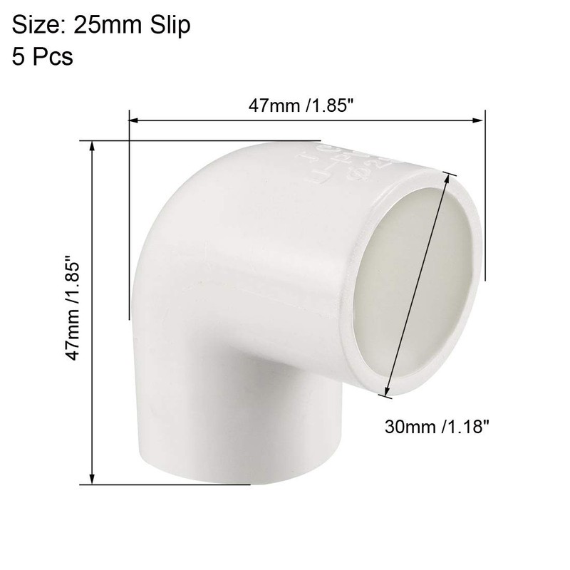 sourcing map 25mm Slip 90 Degree PVC Pipe Fitting Elbow