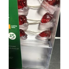 Winter Wonder Lane 3 Sets Battery op LED Santa Hat Light Set 25 lights Each (75 Total) Free Ship