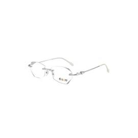 LUFF Rimless Lesebrille für Frauen, rahmenlose Metall Mode Diamond Cut Edge blaues Licht Computer-Leser, Anti Eyestrain