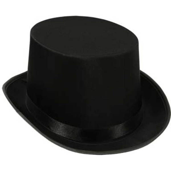 Super Z Outlet Black Top Hat Satin Costume Magician Fancy Style Party Accessory
