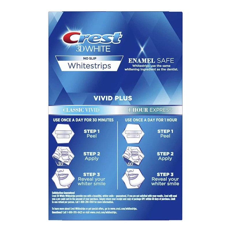 Cresta 3d Whitestrips Vivid Dientes Plus Kit De Blanqueamien