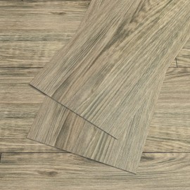VEELIKE 36-Pack Peel and Stick Floor Tile Waterproof Wood Look Vinyl Planks 6''x36'' Taupe Wood Laminate Roll Self Adhesive Temporary Flooring for Renters Bathroom Bedroom Kitchen
