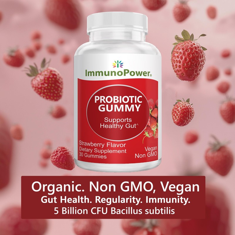 ImmunoPower Organic Probiotics Gummies | 5 Billion CFU Probiotics for