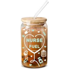 NewEleven Christmas Gifts For Nurse - Nurse Gifts For Women - Nurse Appreciation Gifts For Nurse, Nursing Student, Nurse Practitioner, Registered Nurse - RN Gifts For Nurses Women - 16 Oz Coffee Glass