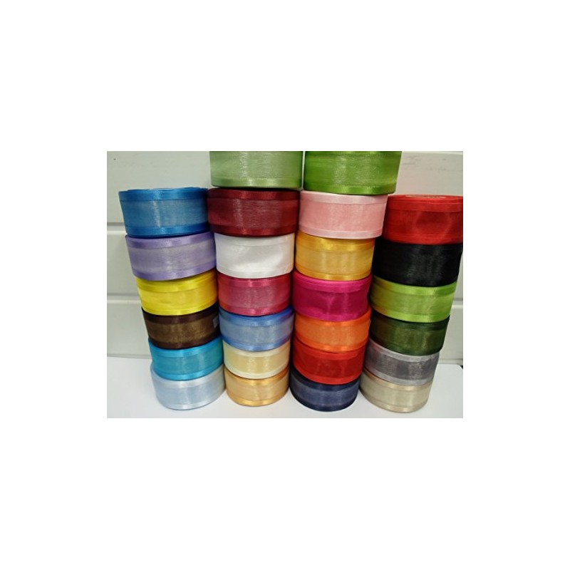 2 metres x 40mm Edged Organza Ribbon Baby Pink Light