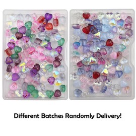 INSPIRELLE 100pcs Heart Crystal Glass Spacer Beads for Jewelry Bracelet Necklace Making, 6mm