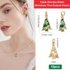 Beebeecraft 1 Box 10Pcs Christmas Tree Charms Enamel Cubic Zirconia