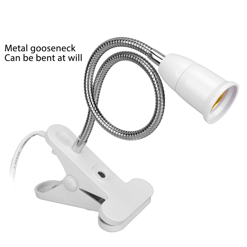 Desk Clip Clamp Lamp Holder LED E27 Light Socket Adjustable