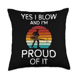 Yes I Blow And Im Proud Of It Autumn Leaf Blower Throw Pillow